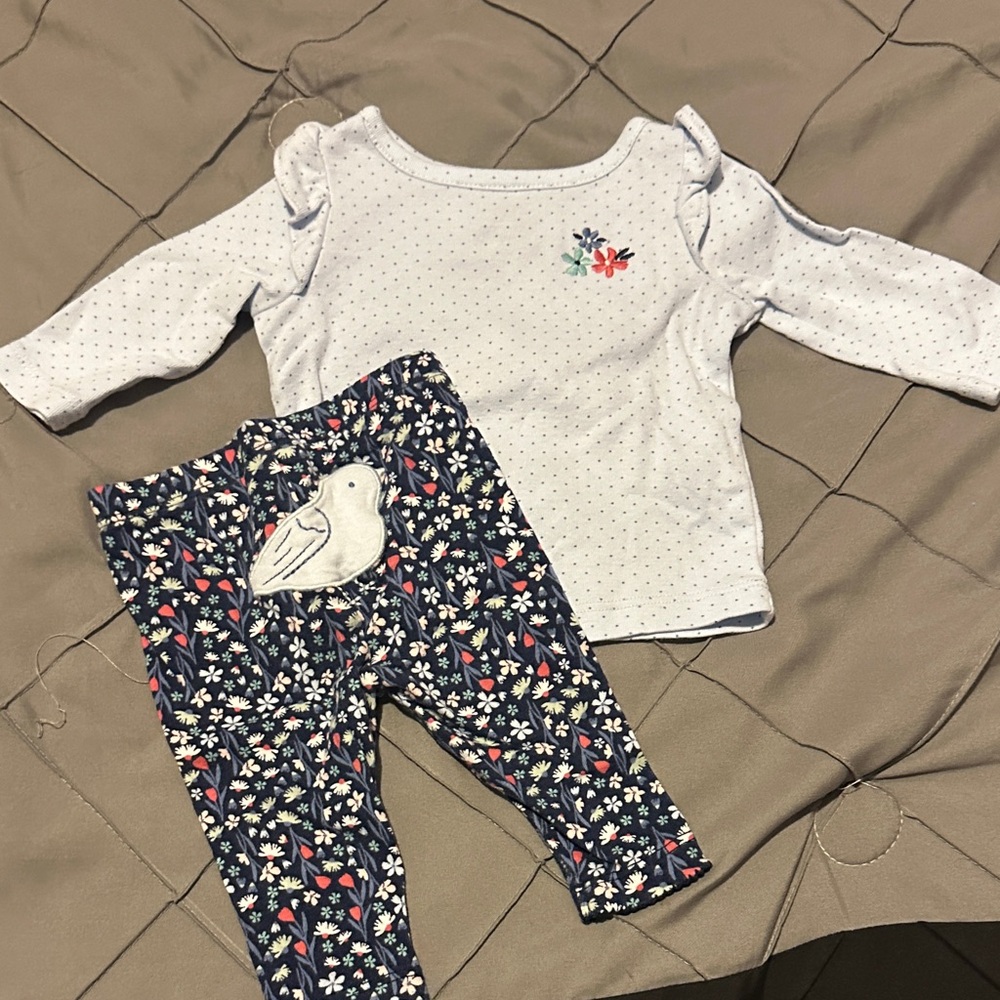 Carter's White Polka Dot Baby Outfit